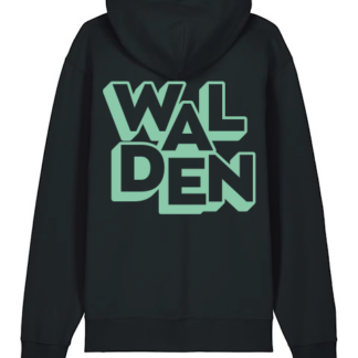 Walden Bouldering Gent black hoodie- green print back